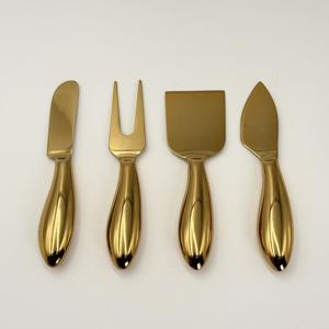 Nouveauté : Ensemble de 4 outils à fromage en acier inoxydable avec finition dorée pour la maison, l'hôtel, le restaurant et les cadeaux de mariage - Product Image 1