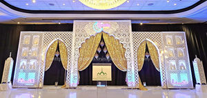Magnifique Décoration de Mariage : Scène Miroir, Mandap, Chuppah, Panneau Miroir Élégant, Léger et Détachable, Toile de Fond de Scène pour Mariage, Export - Product Image 5