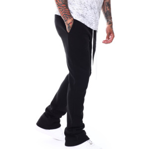Pantalon évasé délavé pour homme, style streetwear de qualité supérieure, jogger vintage en coton délavé, pantalon de survêtement évasé avec cordon pour garçons - Product Image 1