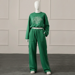 Conjunto Deportivo Personalizado de Alta Calidad, Pantalones Deportivos con Corte Acampanado, Sudadera con Capucha para Mujer, Pantalones de Felpa, Trajes Deportivos Lisos para Chicas, Tallas Grandes 2 - Product Image 2