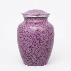 Purple Speckled Brass Cremation Urn Silver Trim Accent Memorial Keepsake <b>Jar</b> Speckle Pattern Funeral Urns for Ashes Wholesale - Product Image 3