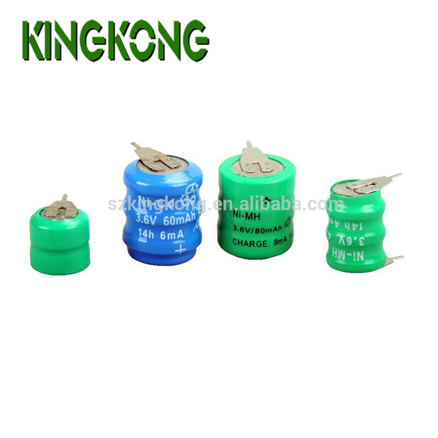 Reliable 60mAh 120mAh 170mAh 250mAh 3.6v Ni-Cd Ni-MH Button Cell Batteries for LED Useful for Consumer Electronics