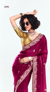 Magnifique sari en soie à motifs traditionnels, dernière collection exclusive, avec chemisier élégant, idéal pour les fêtes et mariages, pour femmes. - Product Image 4