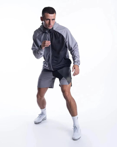OEM <b>Wind</b> <b>Breaker</b> Sets Windproof Men Polyester Nylon Windbreaker Short Two Piece Set - Product Image 2