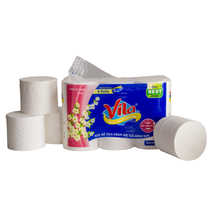 Papier toilette fabriqué au Vietnam, forte absorption d'eau, 2 plis, sac de 6 rouleaux, format économique, 100x105mm ou sur mesure, papier de haute qualité - Product Image 1