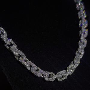 Luxury Gold 14K Solid Chain Link Bracelet Crystal Rhinestone Channel Setting Geometric Design Hip Hop Unisex <b>Gift</b> Everyday - Product Image 3