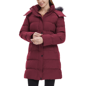 Manteau long matelassé surdimensionné en nylon et polyester, chaud, à col montant, pour l'extérieur, hiver, ODM, pour femmes - Product Image 2