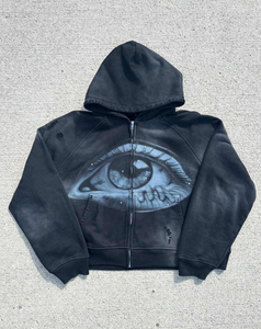 Sweat-shirt à capuche surdimensionné Nesta Sports, coupé et cousu sur mesure, délavé à l'acide, 500 GSM, épais, effet vieilli, coupe courte - Product Image 3