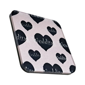 Imán Acrílico Cuadrado Personalizado para Refrigerador, Corazones Negros, Recuerdo de Boda Rosa, Adhesivo Magnético, Regalo - Product Image 2