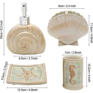 Oceans Theme Design <b>Bathroom</b> Vanity <b>Accessories</b> <b>Set</b> Perfect For Daily Use And Elegant <b>Bathroom</b> Presentation Wholesale From India - Product Image 6