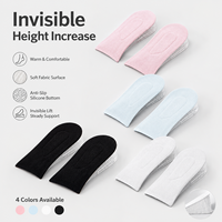 Semelles intérieures invisibles en gel de silicone pour chaussures formelles, rehaussement de 2,5 cm, respirantes, amortissantes et absorbant les chocs
