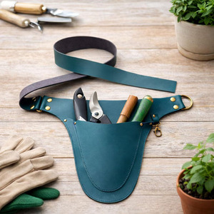 Cinturón de herramientas de floristería de cuero con logotipo personalizado, duradero, con múltiples bolsillos, organizador de jardinería hecho a mano, calidad premium, venta al por mayor. - Product Image 6