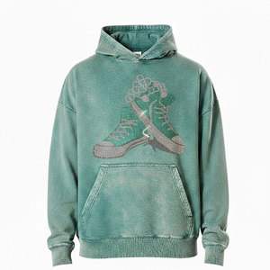 Sudadera con Capucha de Estilo Urbano para Hombre, con Pedrería, Cómoda, 100% Algodón, Ropa Abrigada de Invierno para la Moda Urbana - Product Image 1