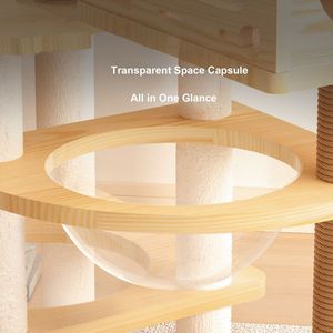 Torre per Gatti Moderna da 170 cm con Tiragraffi Rivestiti in Sisal, Albero per Gatti da Interno in Legno con Postazione Superiore, Confortevole Cuccia per Gatti - Product Image 5