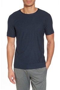 Nueva Camiseta de Algodón para Hombre, Cuello Redondo, Manga Corta, Color Azul Marino, Corte Regular, Estilo Jersey, Color Sólido, Transpirable, Tejido de Punto - Product Image 2