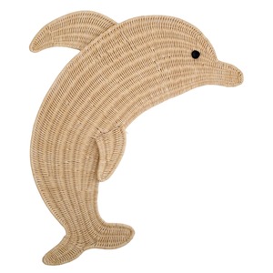 Décoration murale en rotin bio en forme de dauphin pour enfant, style bohème, accessoires de chambre d'enfant tissés à la main, produit artistique - Product Image 5