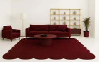 Tapis de luxe en laine tufté à la main avec support en latex, design abstrait, sur mesure pour salon