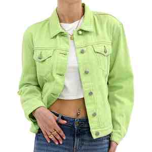 Chaqueta vaquera única para mujer, 100% algodón, impresión de logotipo personalizada, servicio OEM, mejores características, unisex 2026 - Product Image 2