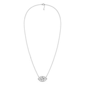 Collar con colgante solitario de corte marquesa con bisel - Product Image 4