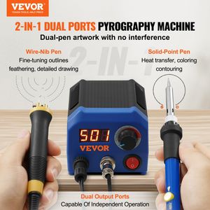 Penne per Pirografia a Doppia Porta di Uscita, Set di 23 Punte, Kit per Incisione su Legno con Temperatura Regolabile 250~700 Gradi Celsius, Display della Temperatura, Altri Artigianati - Product Image 2