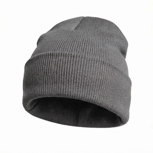 Bonnet d'hiver de haute qualité avec logo personnalisé, bonnet tricoté à revers, chaud et ajustable, 100% acrylique, prix de gros pour homme ou femme - Product Image 3
