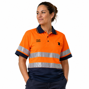 Custom Uniform Durable High Visibility Work Polo <b>Bird</b> Eye Polyester Quick Dry Logistics Workwear Workwear Manufacturer - Product Image 2