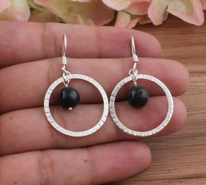Pendientes de Ónice Negro Natural de Lujo, Plata de Ley 925, Joyería Vintage Hecha a Mano para Regalo de Boda, Aniversario o Fiesta - Product Image 4