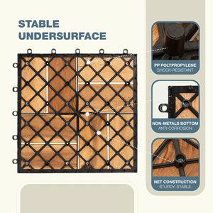 10 Pezzi Piastrelle Incastrabili per Pavimentazione Esterna, Uso in Ogni Condizione Atmosferica, 30x30 cm, Piastrelle Impermeabili per Terrazze - Product Image 6