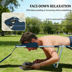 Set di Due Poltrone da Esterno Blu Scuro per Prendere il Sole - Product Image 3