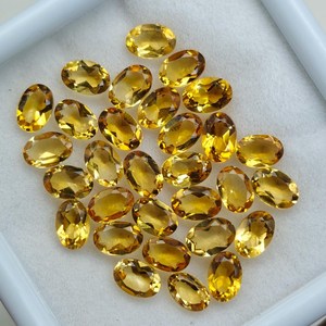 Piedra Preciosa de Citrino Natural, Corte Ovalado de 6x4 mm, Citrino Amarillo Dorado Facetado, Piedra Suelta para Diseño de Joyería, Venta al por Mayor - Product Image 1