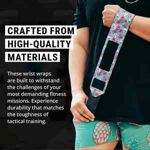 Heavy Weight Wrist Wraps Thumb Loops Polyester Cotton <b>Hook</b> Loop Closure Breathable Wrist Support Straps for Weight Lifting - Product Image 3