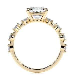 Fashion 4 Prong Oval Side Stones Engagement <b>Ring</b> with Moissanite and Bezel Setting 925 Silver IGI Certified - Product Image 4