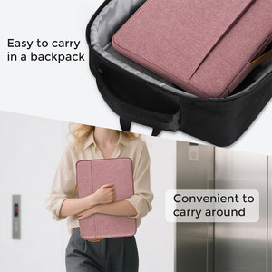 Magnifiques sacs pour ordinateur portable de couleur rose pour hommes et femmes, plusieurs poches zippées, matériau 100% polyester, résistant aux chocs, imperméable - Product Image 2