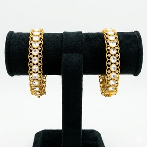 925 Silver Monzo <b>Bangles</b> Traditional Stone Designer Bracelet <b>Set</b> for Women Wedding Party Jewelry - Product Image 3