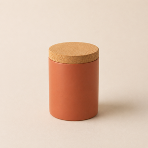 Matte Terracotta <b>Storage</b> Canister Cork Lid Airtight Seal Modern <b>Kitchen</b> Organizer Minimal Countertop <b>Storage</b> Solution - Product Image 1