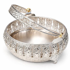 Panier de rangement en laiton de haute qualité pour fruits et légumes, vaisselle exclusive de qualité supérieure, panier à fruits avec poignée embossée - Product Image 2