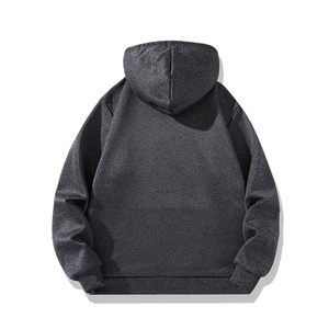 Sweat-shirt à capuche surdimensionné pour homme, doublé polaire, décontracté, pour l'hiver, coupe classique, couleur unie, tricoté, manches longues 2027 - Product Image 2