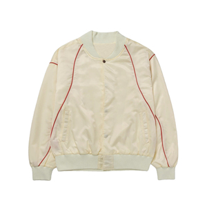 Chaqueta Bomber de Satén para Hombre con Ribete Rojo, Corte Regular, Estilo Casual, Cuello Alto, Exterior de Poliéster, Ropa de Invierno - Product Image 3