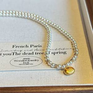 สร้อยคอไข่มุกแก้วสไตล์จีนโบราณ แฟชั่นใหม่ สร้อยคอไข่มุกประดับตัวสำหรับผู้หญิง - Product Image 1