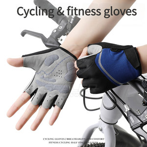 Gants de cyclisme professionnels mi-doigts en cuir/néoprène, anti-humidité, antidérapants, unisexes, confortables pour l'extérieur - Product Image 3