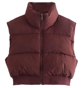 เสื้อแจ็คเก็ตผู้หญิงแบบมีซิป น้ำหนักเบา บุใยฉนวน ทรงเวสต์พัฟเฟอร์ คอตั้ง สำหรับใส่เป็นเสื้อนอก - Product Image 1