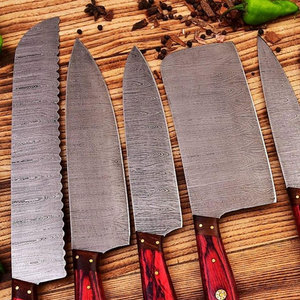 Damascus Steel Chef <b>Knife</b> Set Multi Piece <b>Kitchen</b> Cooking Tool Collection for Home Chefs Restaurants Catering Services - Product Image 5