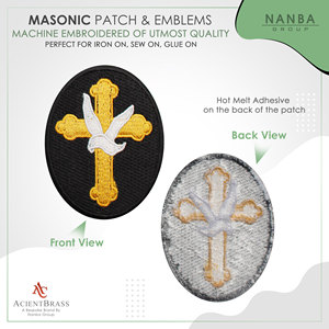 Christian Dove on a Cross Peace 3.5 Inches Patch Iron on Sew on - Product Image 2