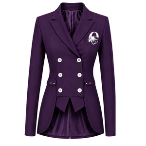 Blazer sur mesure violet foncé pour femme, croisé, coupe ajustée, manches longues, veste de costume formelle pour le bureau et les affaires, personnalisable - Product Image 1