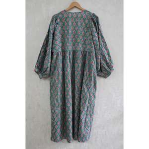 Vestido de Verano para Mujer, Estilo Boho, de Algodón, con Estampado a Mano, Natural, Lavable, Ligero y Transpirable - Product Image 5