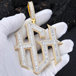 Luxury Moissanite Pendant <b>Necklace</b> with 925 Silver and <b>Custom</b> Letter <b>Name</b> Diamond Tester Pass Stone for Women Gift Collections - Product Image 1