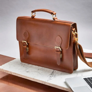 Handmade Genuine <b>Leather</b> Luxury <b>Laptop</b> <b>Bag</b> Brown Business Messenger Soft Crossbody <b>Bag</b> Light Weight - Product Image 6