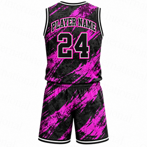 Conjunto de Uniforme de Baloncesto Sublimado Personalizado, Sin Mangas, Cuello en V, Absorbe la Humedad, Uniforme de Equipo Unisex, Ropa Deportiva para Todas las Temporadas - Product Image 2