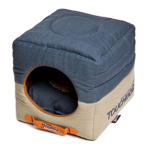 Lit pour chien convertible et réversible 2-en-1, imprimé vintage, pliable, carré - Product Image 2