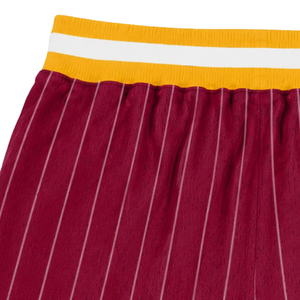 Shorts de basket-ball en mesh sublimé jaune bordeaux pour hommes, vêtements de sport en polyester, uniforme d'équipe, entraînement, compétition - Product Image 4